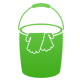 Bucket with Gloves Icon